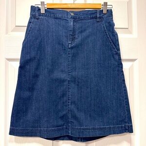 Shade Mid-length Denim Skirt w/stretch waist